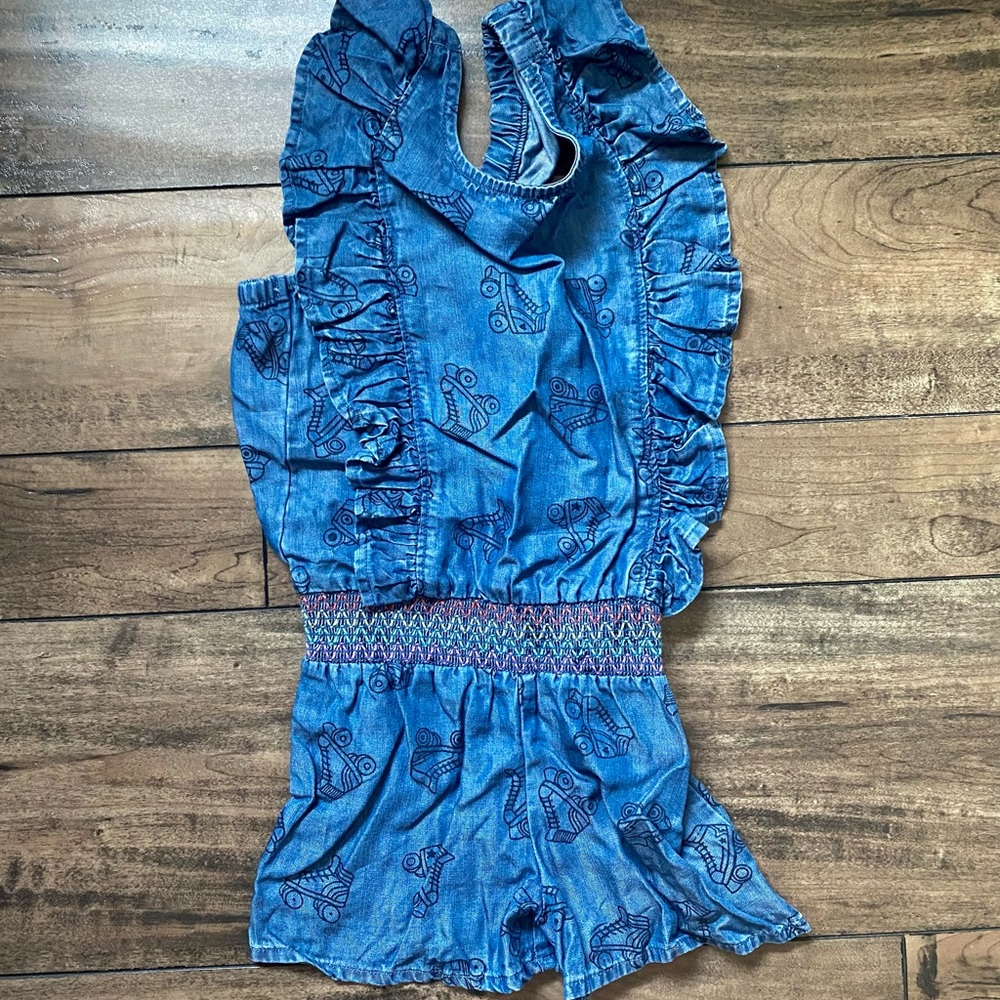 Cat & Jack roller skate Jean romper. Size 4T